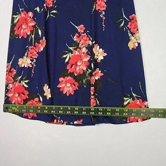 PAPERMOON Strappy Tank Top‎ 2X Navy Blue with Red Yellow White Floral Flowy Soft - Picture 10 of 11